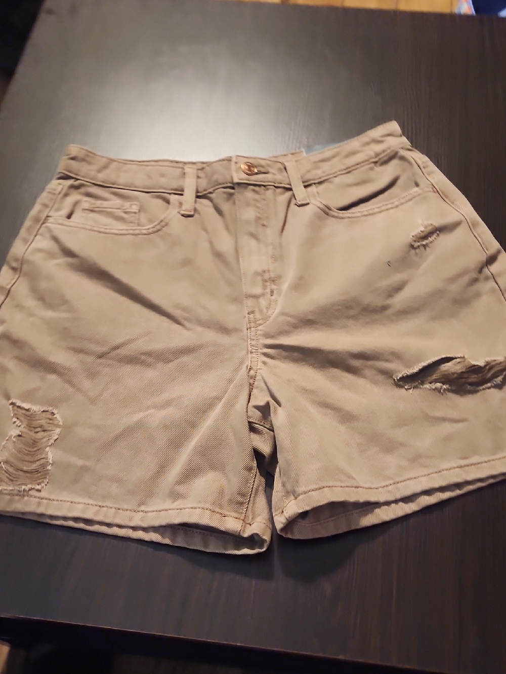 wild fable Tan Distressed High-Rise Jean Shorts
